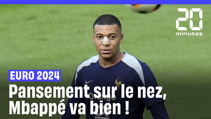 Euro 2024 : Mbappé va bien et s’est entraîné avec un pansement sur le nez #shorts