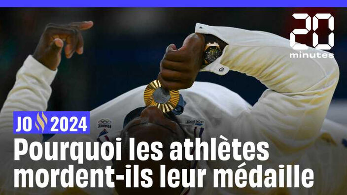 JO 2024 : Pourquoi les athlètes mordent-ils leur médaille sur le podium?