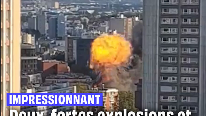 Paris : Impressionnantes explosions à la suite d'un incendie sur le toit d'un immeuble #shorts